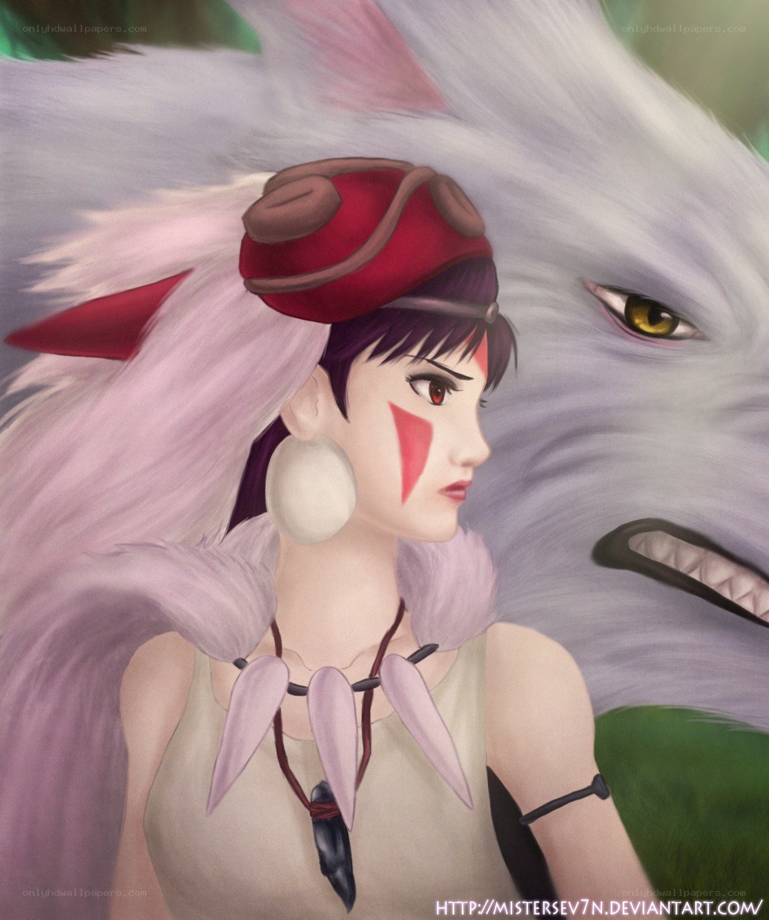 Princess Mononoke and her wolf companion