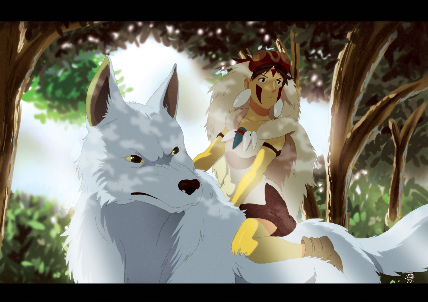 Princess Mononoke and wolf