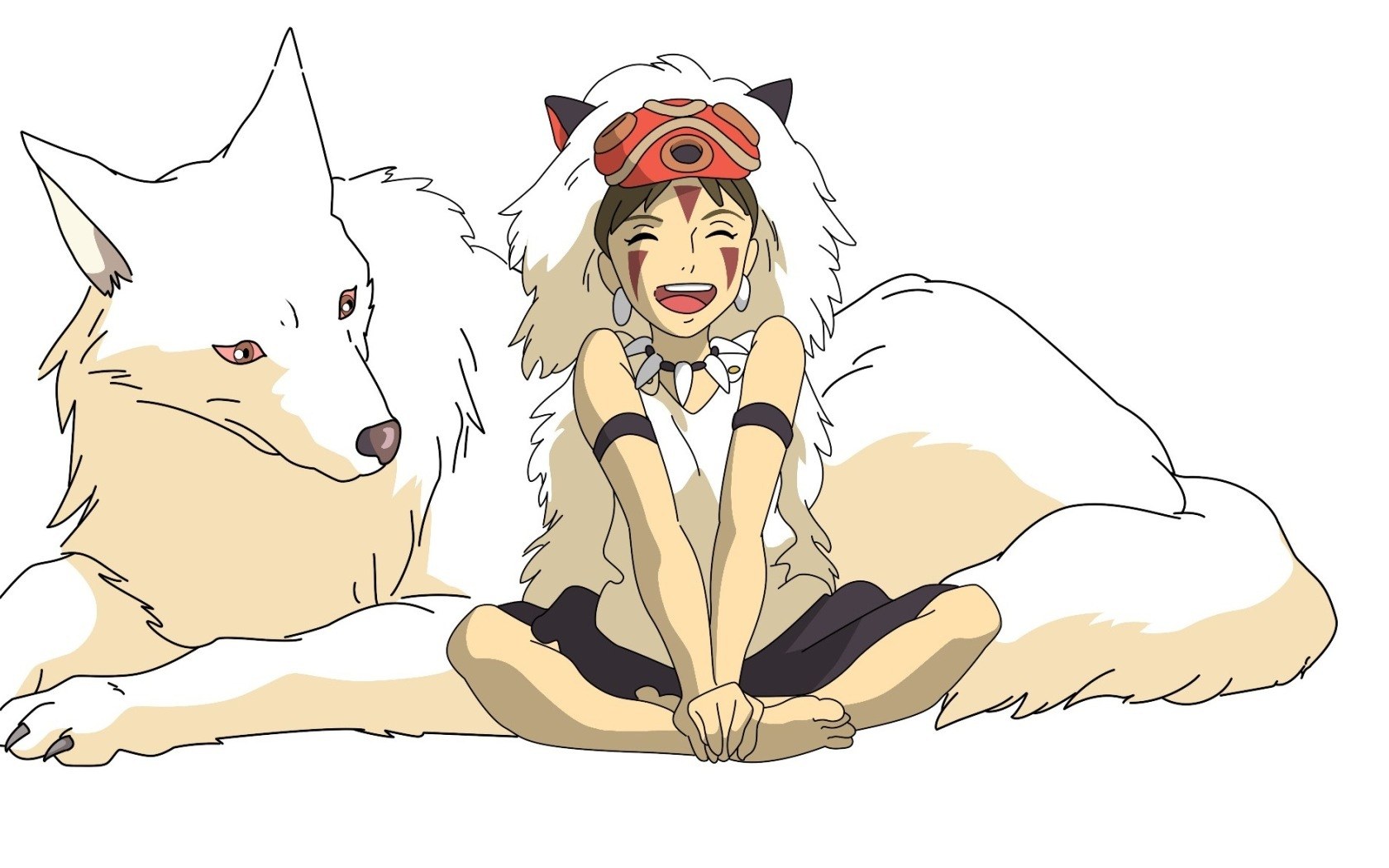 Princess Mononoke and wolf companion