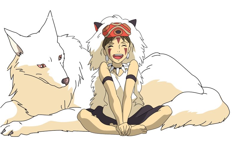 Princess Mononoke and wolf companion