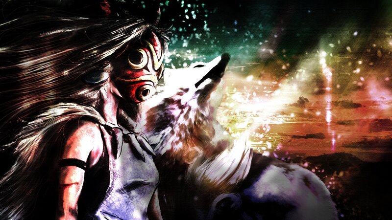 Princess Mononoke and wolf spirit
