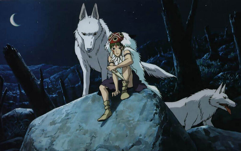 Princess Mononoke at night
