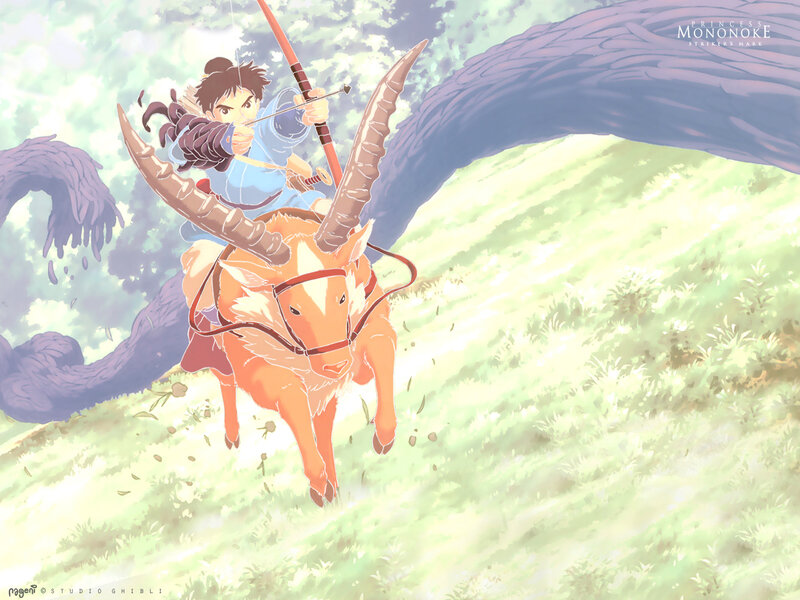Princess Mononoke on a deer