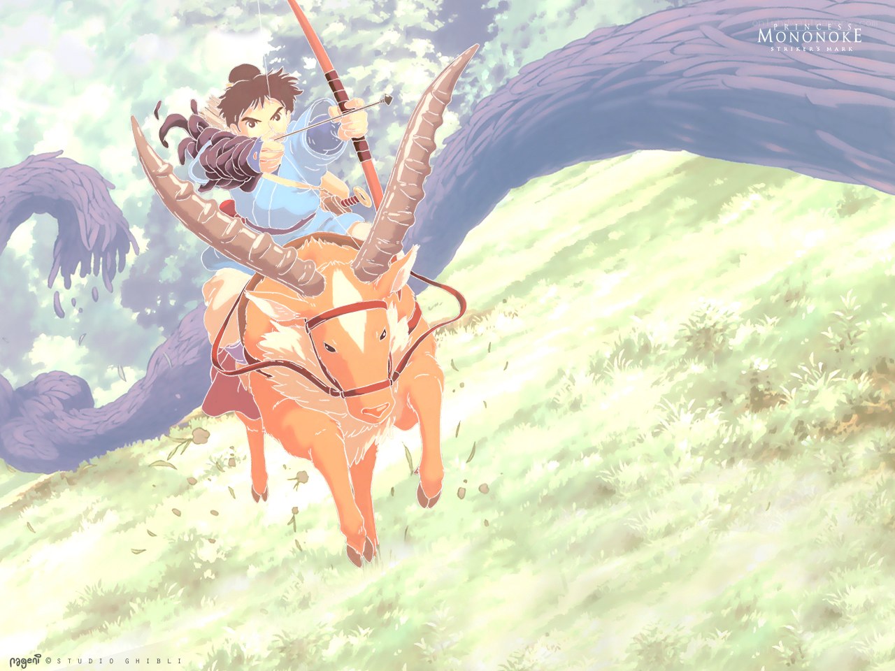 Princess Mononoke on a deer