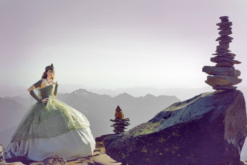 Princess on a mountain peak