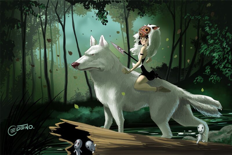 Princess on a white wolf