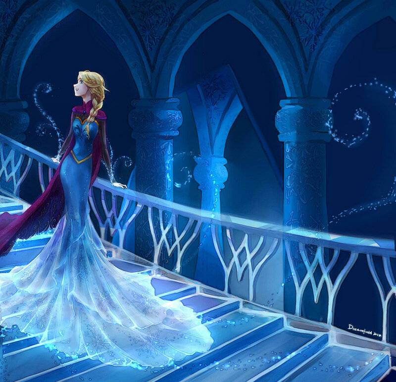 Princess on Ice Staircase