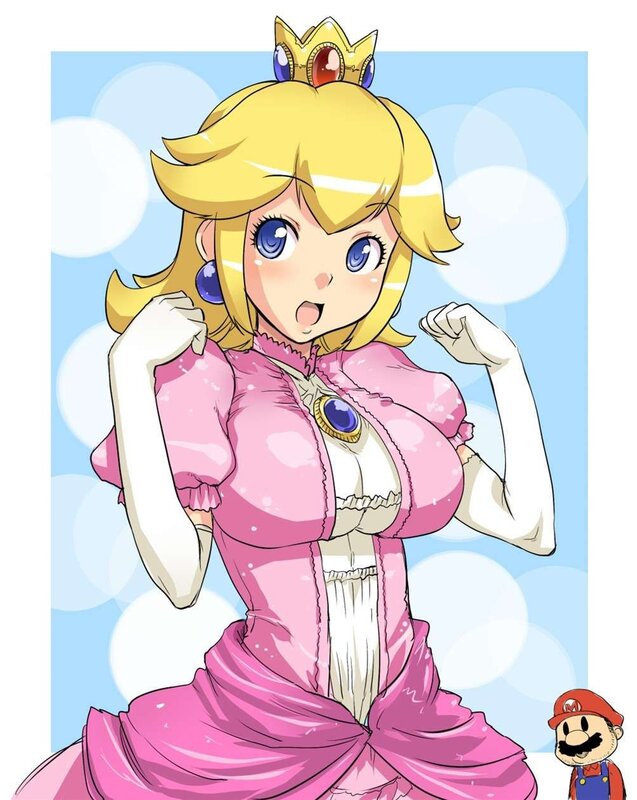 Princess Peach flexing