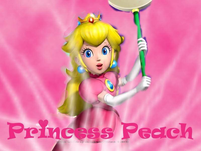 Princess Peach Holding a Fan
