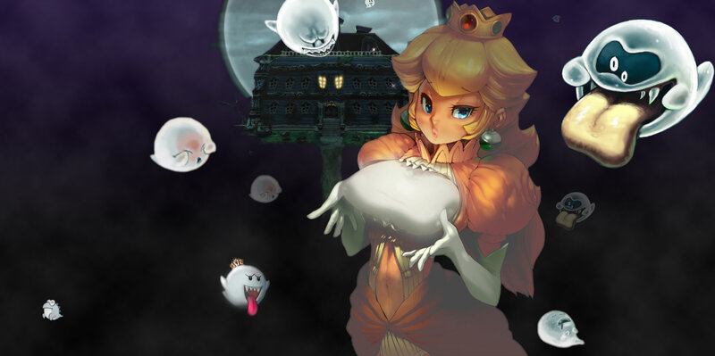 Princess Peach in a haunted mansion