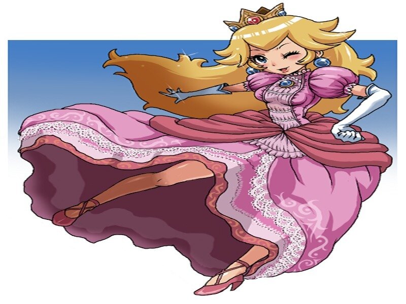 Princess Peach in a pink dress