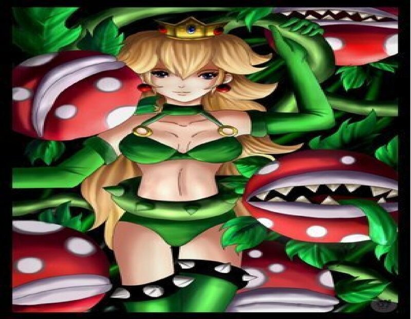 Princess Peach in a plant-themed outfit