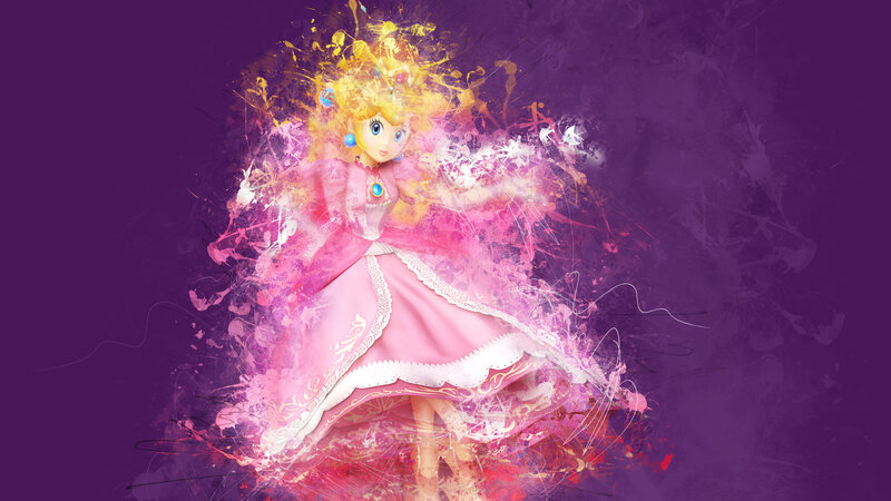 Princess Peach in Pink Dress — Purple