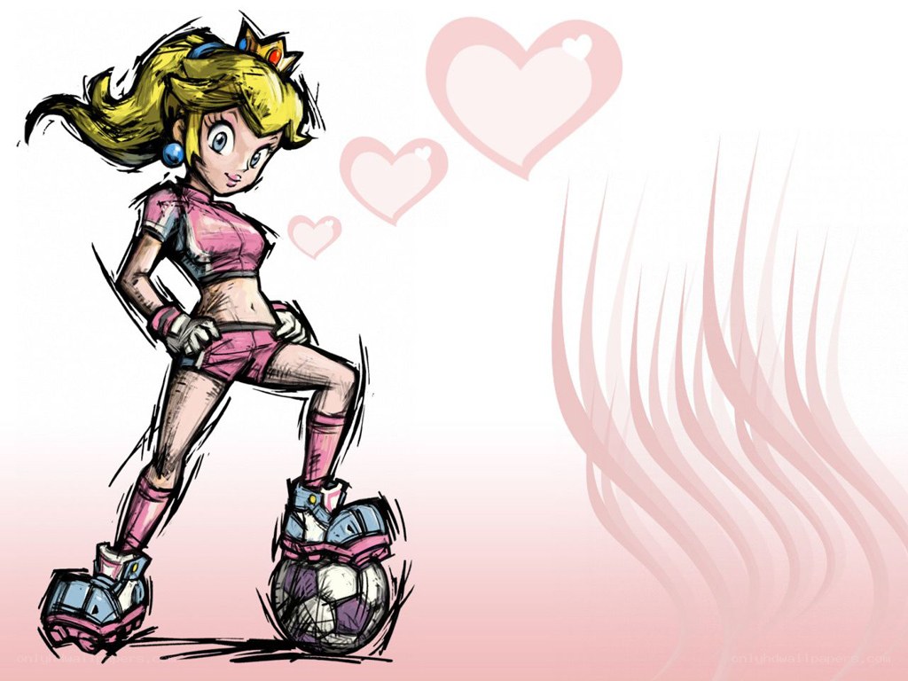 Princess Peach in soccer gear