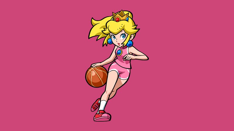 Princess Peach Playing Basketball