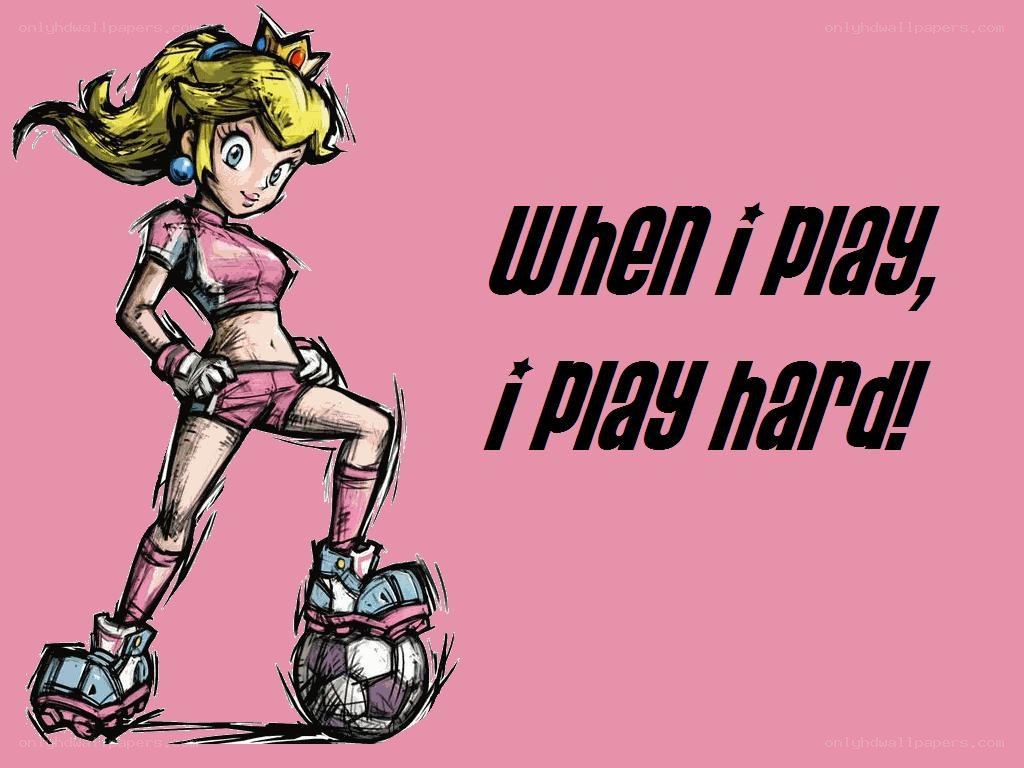 Princess Peach playing soccer