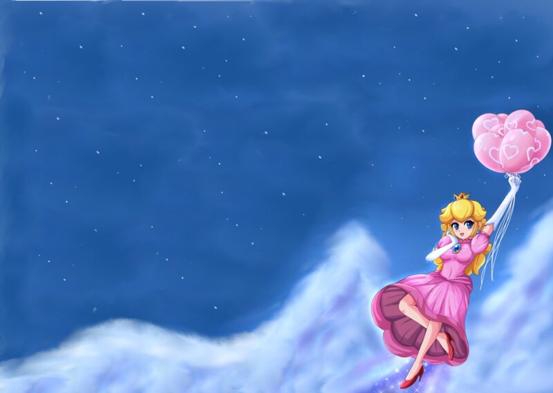 Princess Peach with balloons