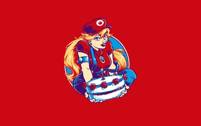 Princess Peach with cake