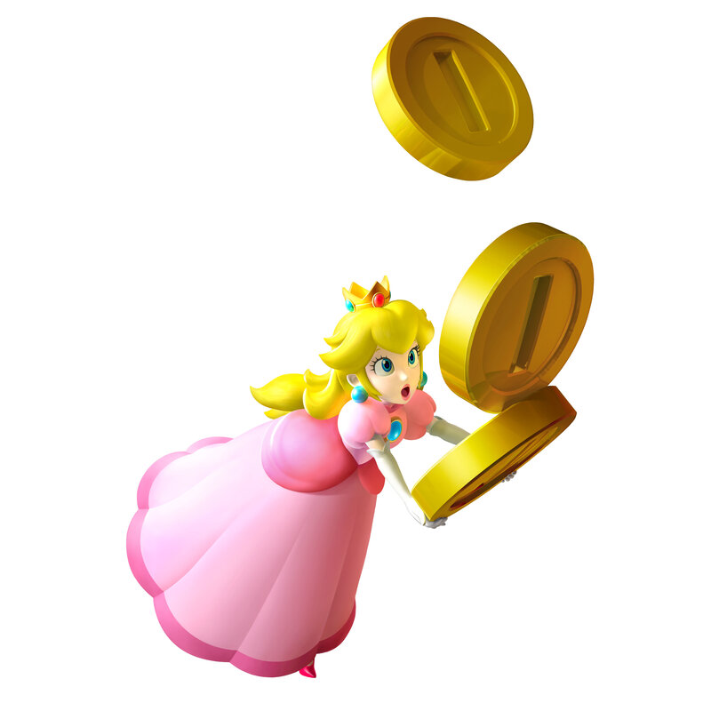 Princess Peach with coins