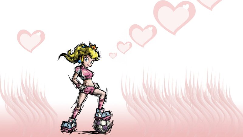 Princess Peach with soccer ball