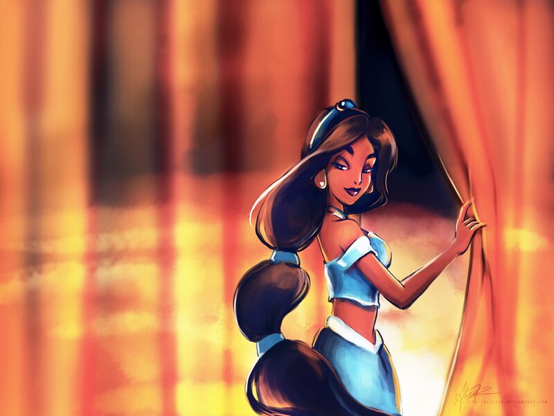 Princess Pulling Curtain