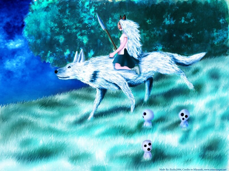 Princess riding a wolf