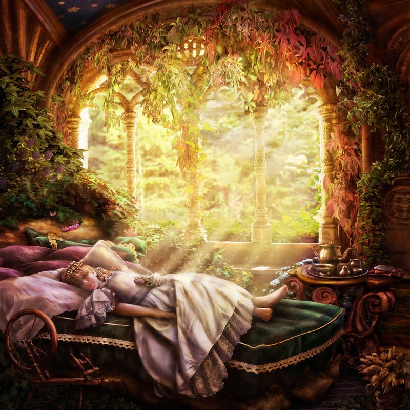 Princess Sleeping on Chaise