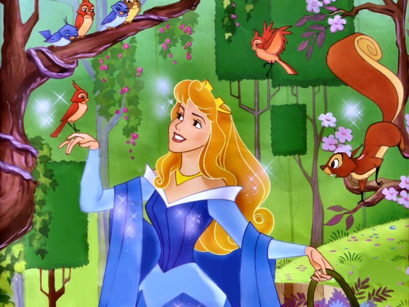 Princess with Birds — Blue