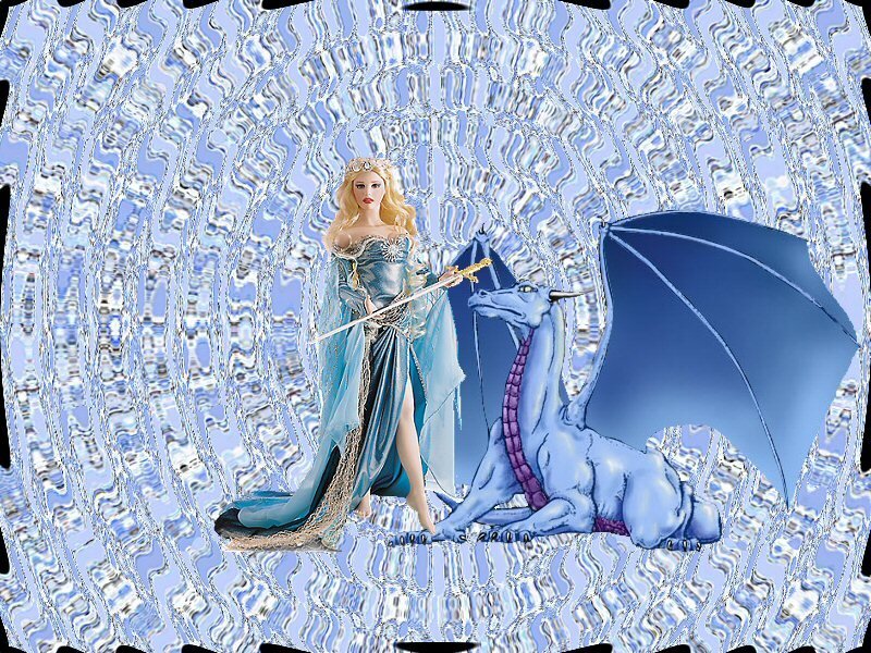 princess with blue dragon