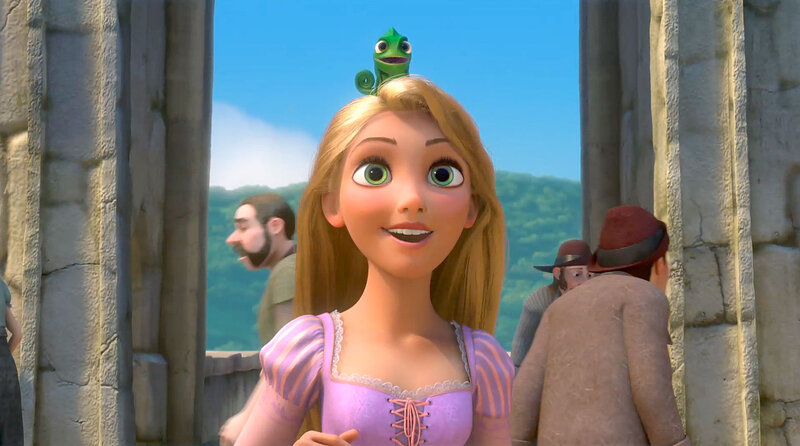 Princess with Green Chameleon