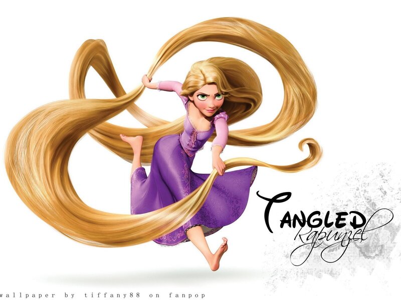 Princess with Long Blonde Hair — Purple