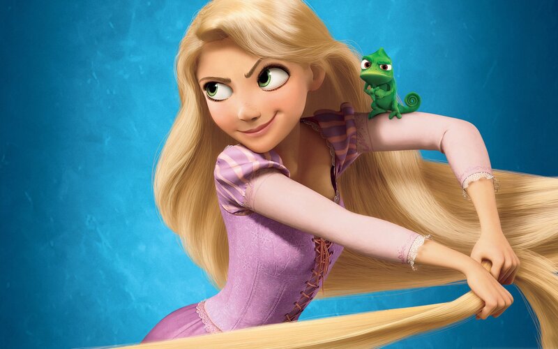 Princess with Long Hair — Blue, Playful