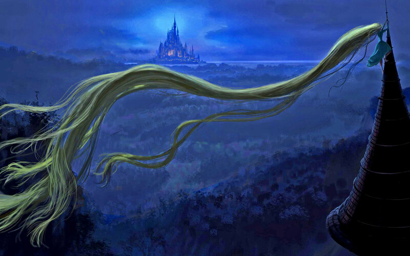 Princess with Long Hair — Blue