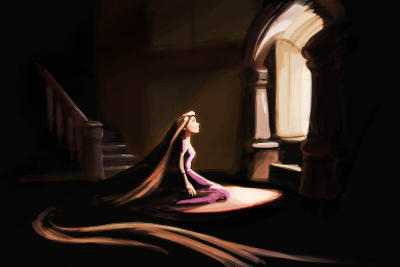 Princess with Long Hair — Brown