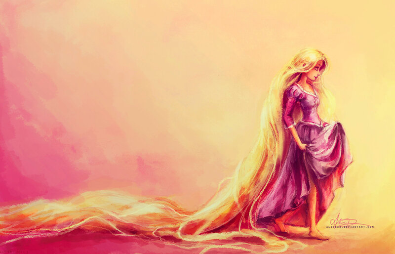 Princess with Long Hair — Pink
