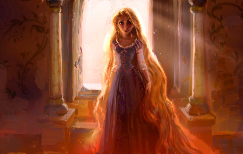 Princess with Long Hair — Purple, Dramatic