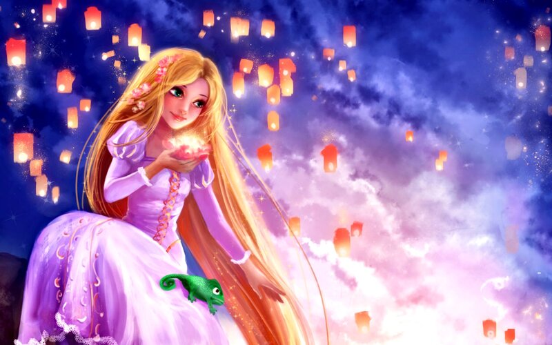 Princess with Long Hair — Purple, Magical