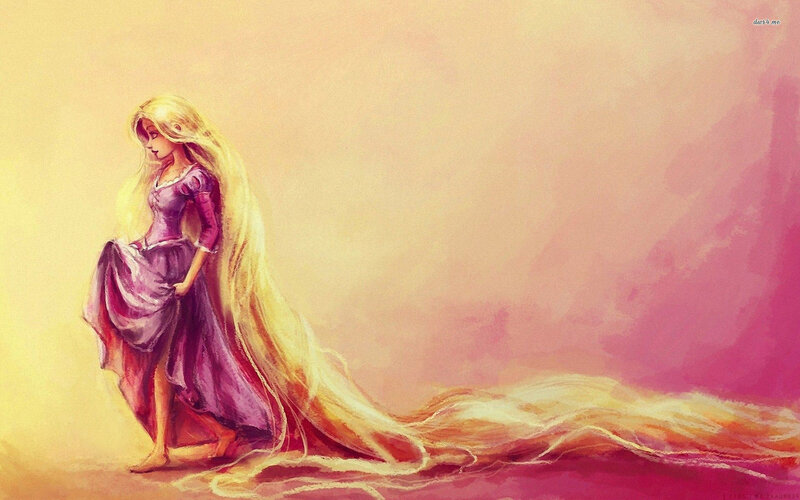 Princess with Long Hair — Yellow, Serene