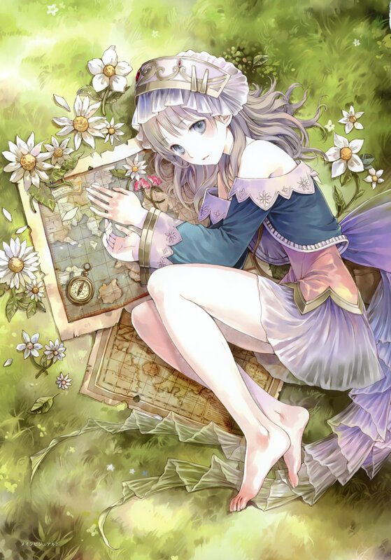 princess with map in garden