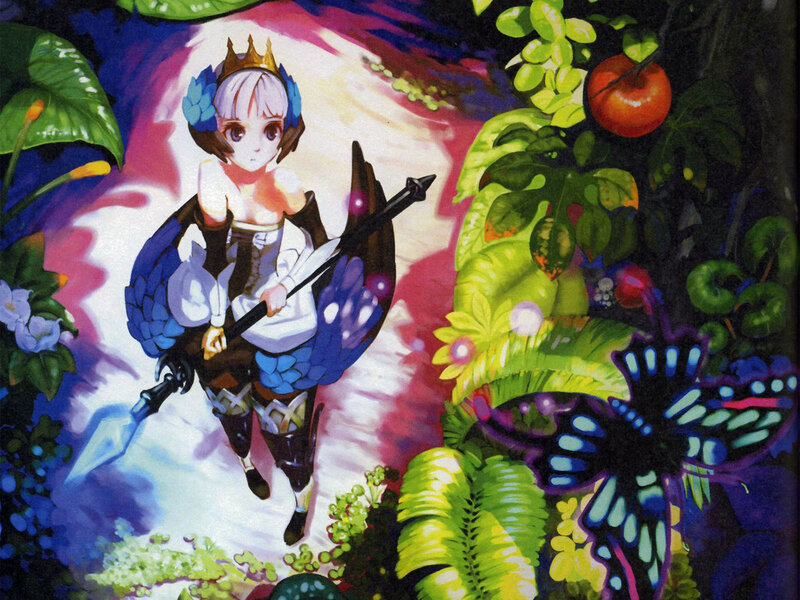 princess with spear in garden
