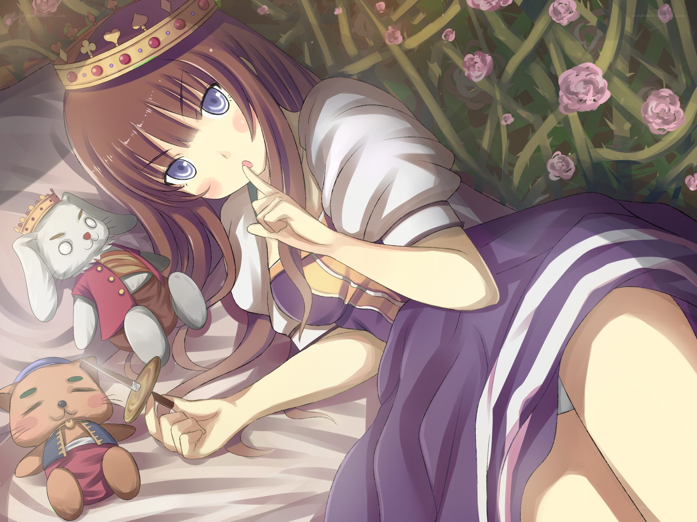 Princess with stuffed animals