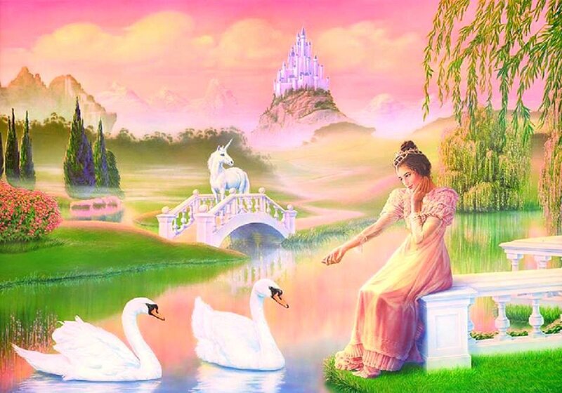 Princess with Swans — Pink