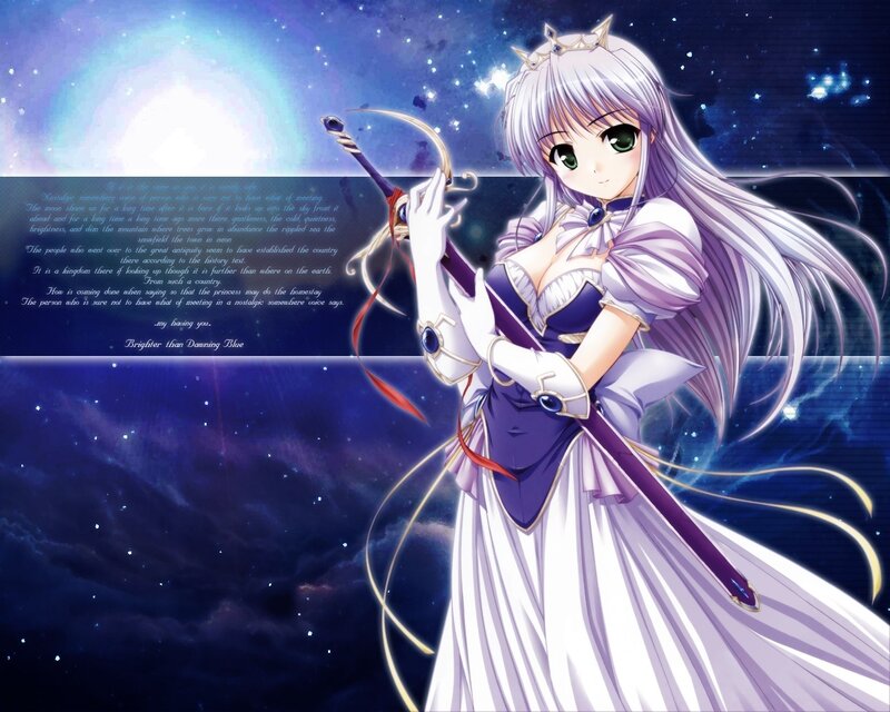 princess with sword in starry sky