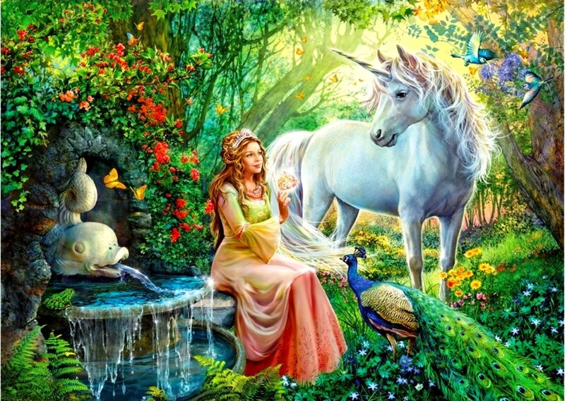 Princess with Unicorn — Green
