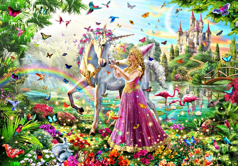 Princess with Unicorn — Pink, Magical