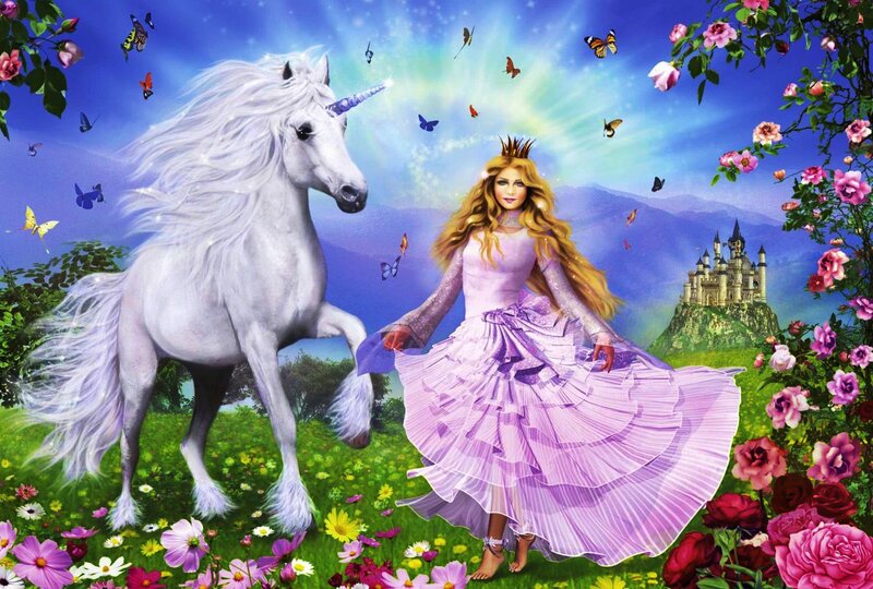 Princess with Unicorn — Purple
