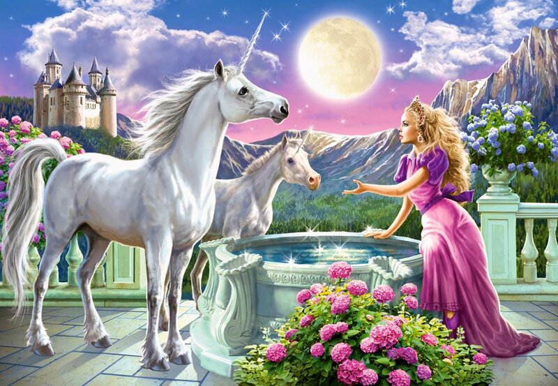 Princess with Unicorns — Purple