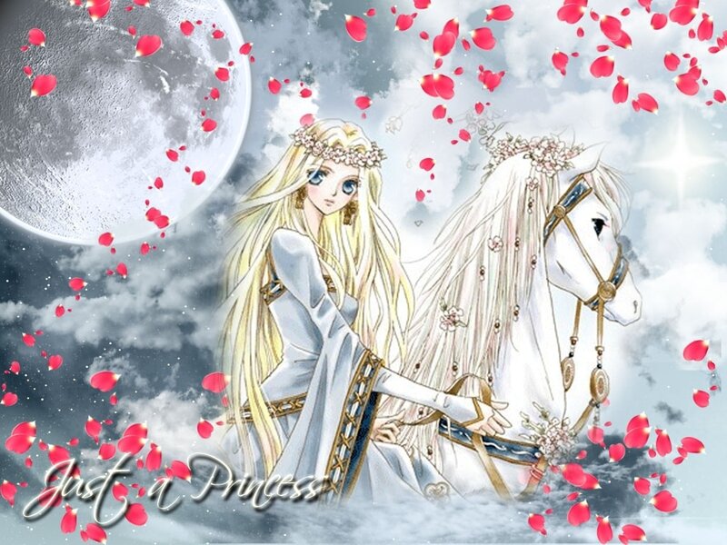 princess with white horse