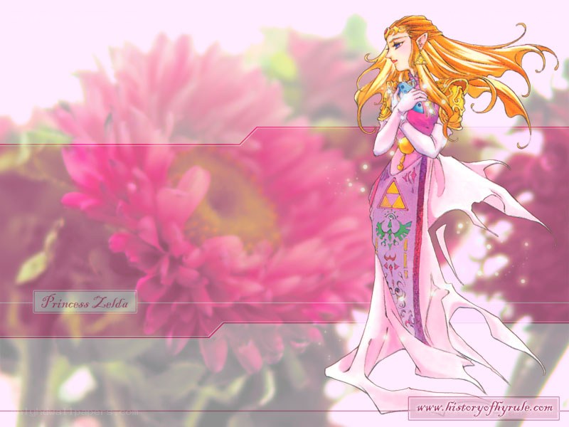 Princess Zelda in a floral setting