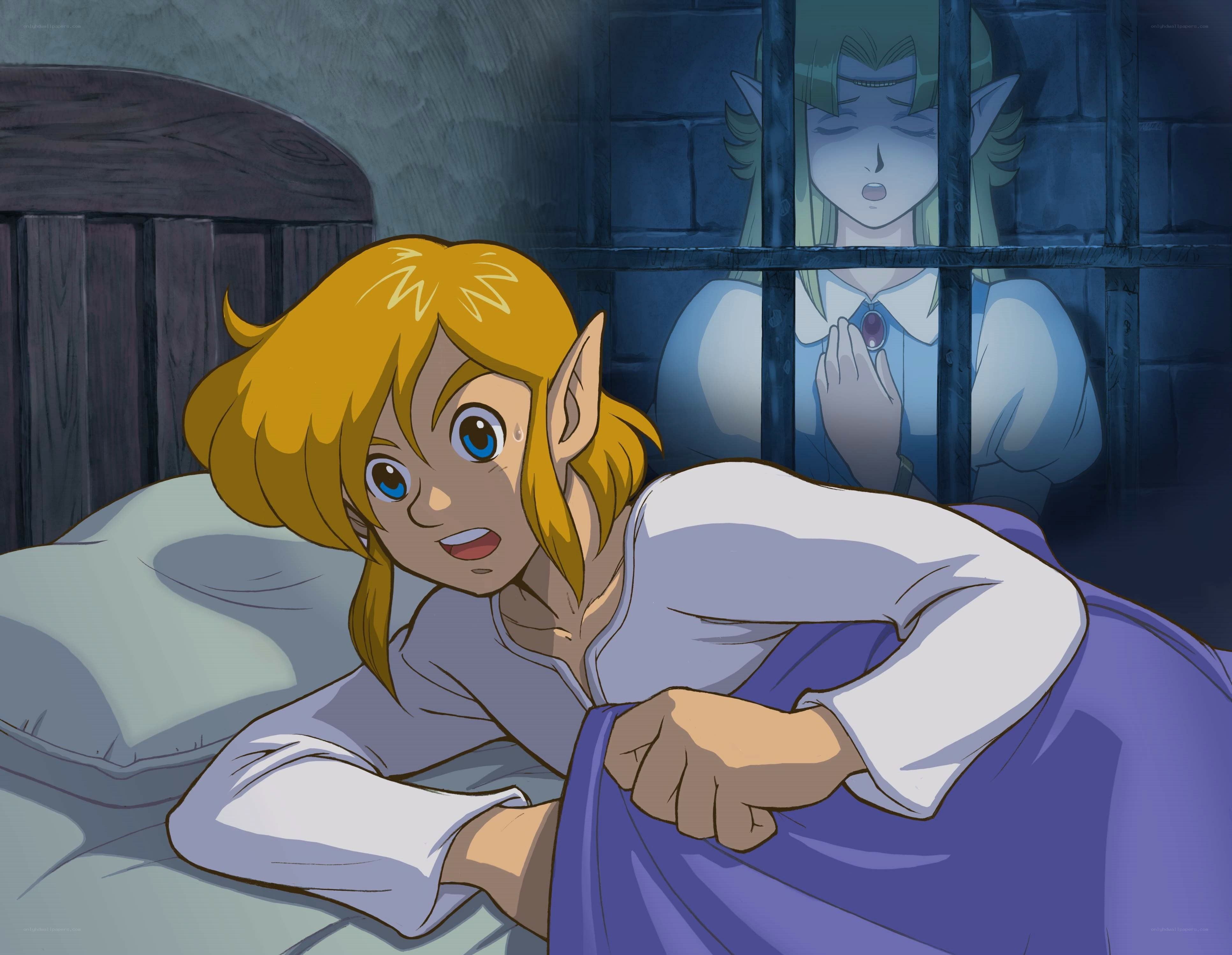 Princess Zelda in a prison cell